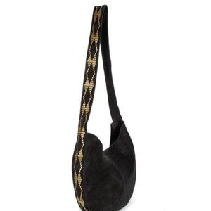 Calleen Cardero Basia Messenger Bag ~ Black Suede